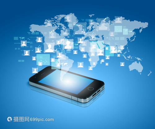 現代通信技術手機高科技背景的現代通信技術插圖